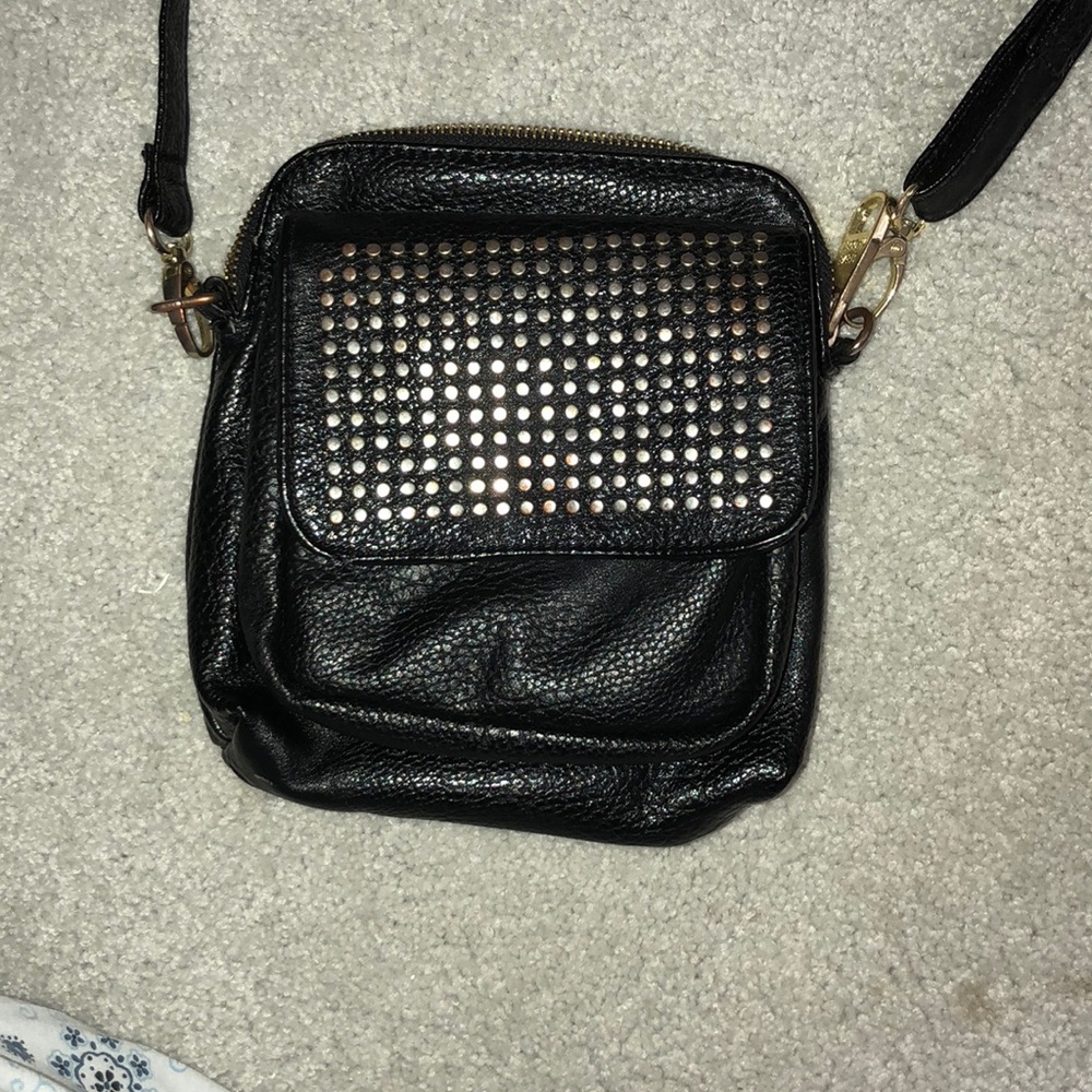 Faux black leather Steve Madden cross body bag